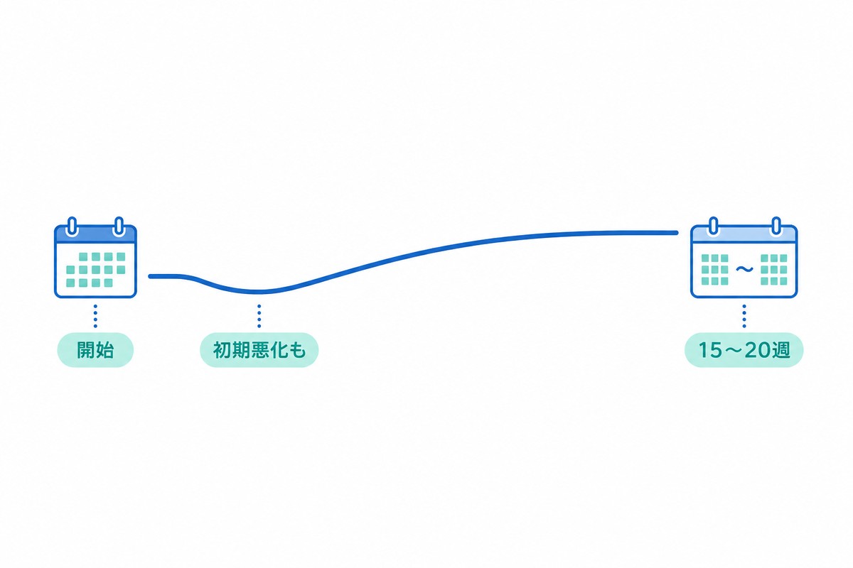 治療期間の目安を示すタイムライン図