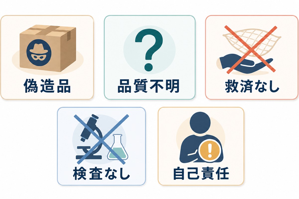 個人輸入の5つのリスクを警告アイコンで整理した図