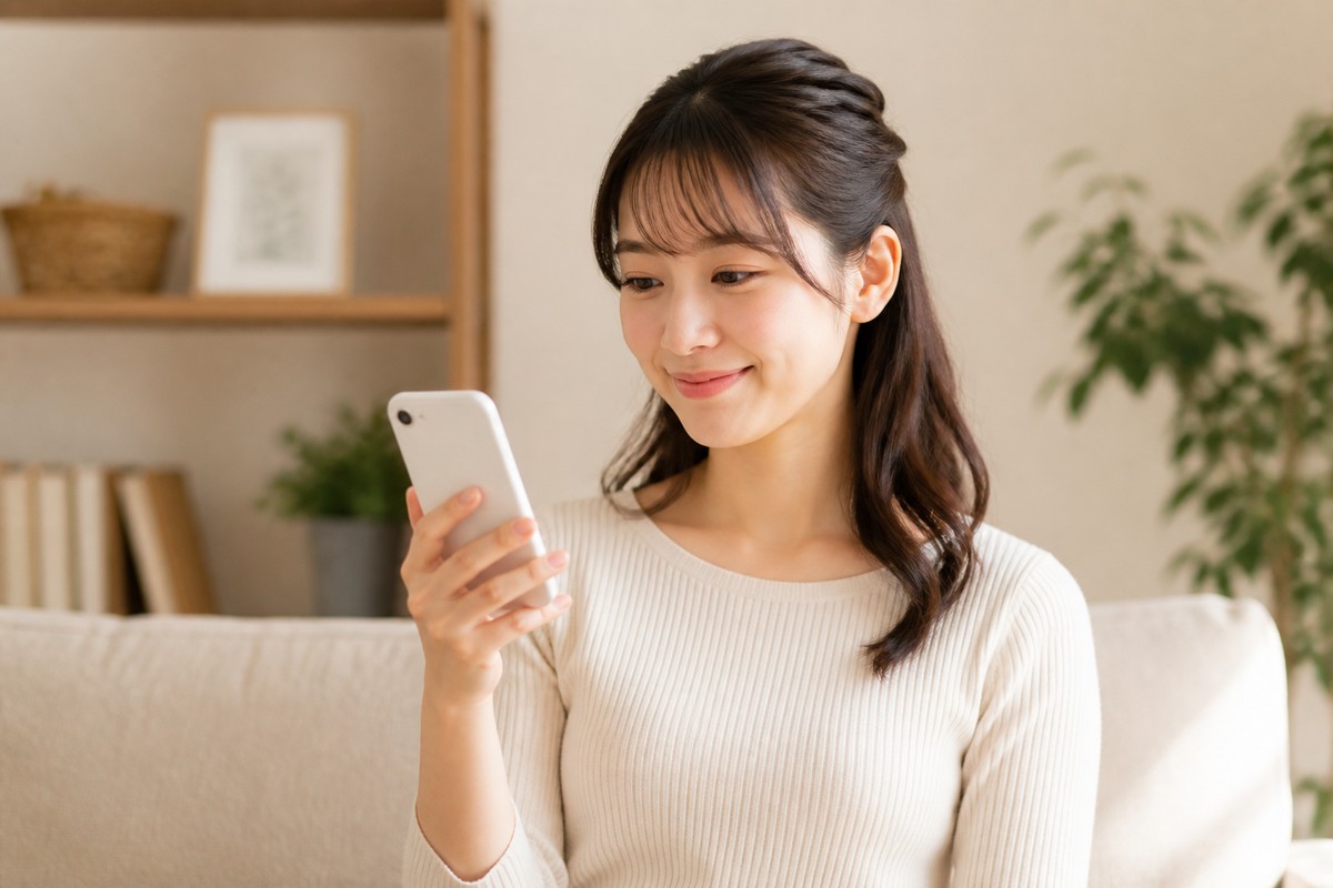 疑問が解けてすっきりした表情の日本人女性