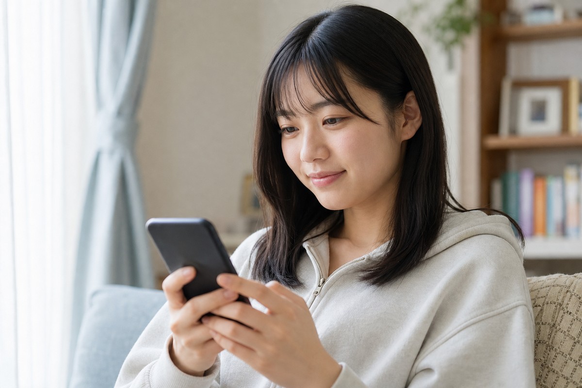 疑問が解決して安心した表情の学生