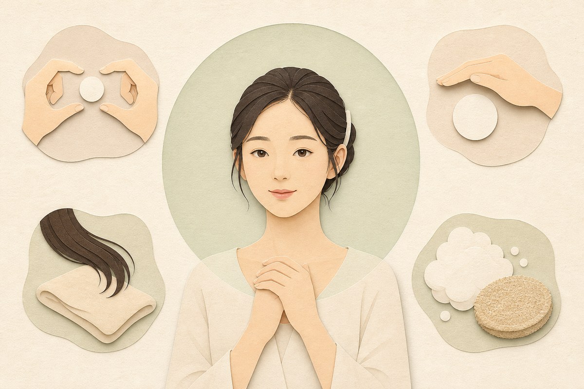 潰す・触る・こする・洗いすぎを避ける考え方を示す図解