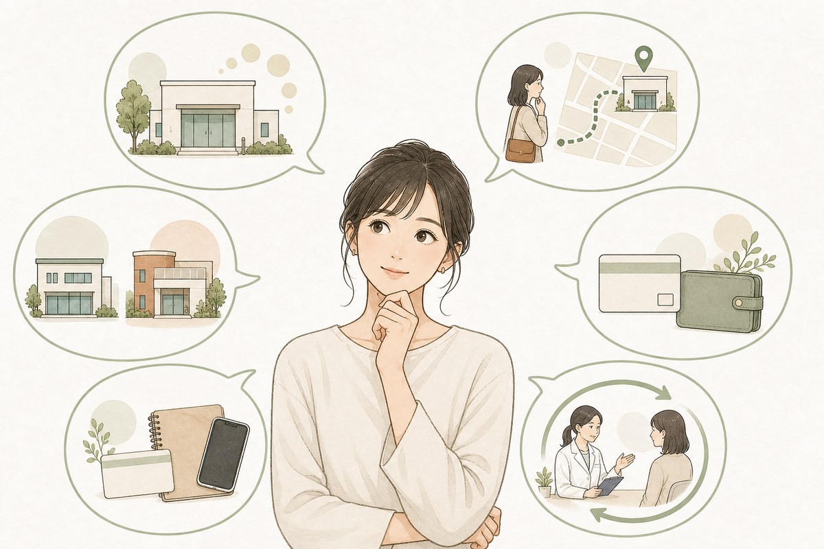 皮膚科受診に関する6つのよくある質問を表す図解