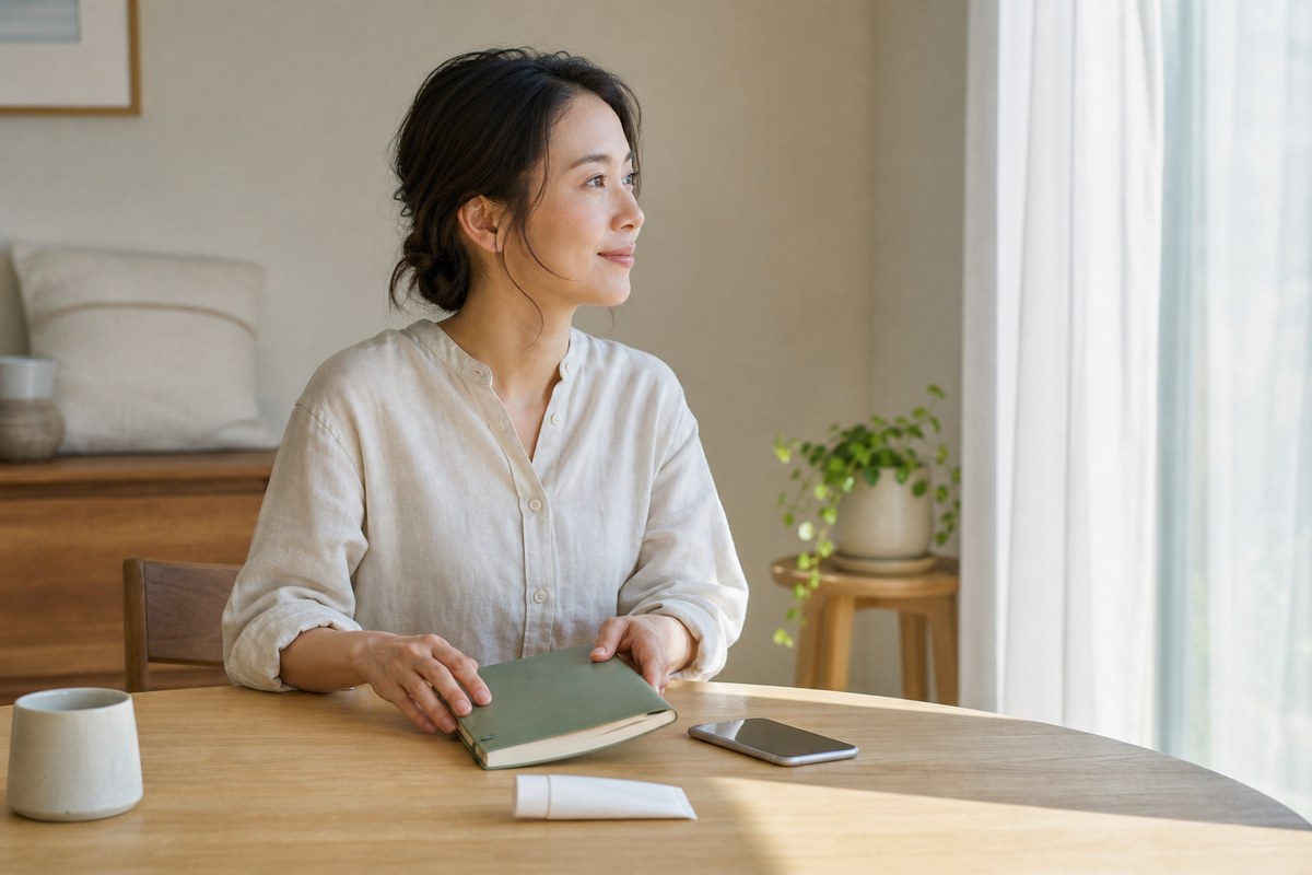 市販薬・受診・見直しの次の一歩を落ち着いて考える日本人女性