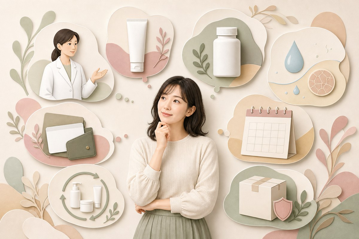 皮膚科のニキビ薬に関するよくある疑問を整理した図
