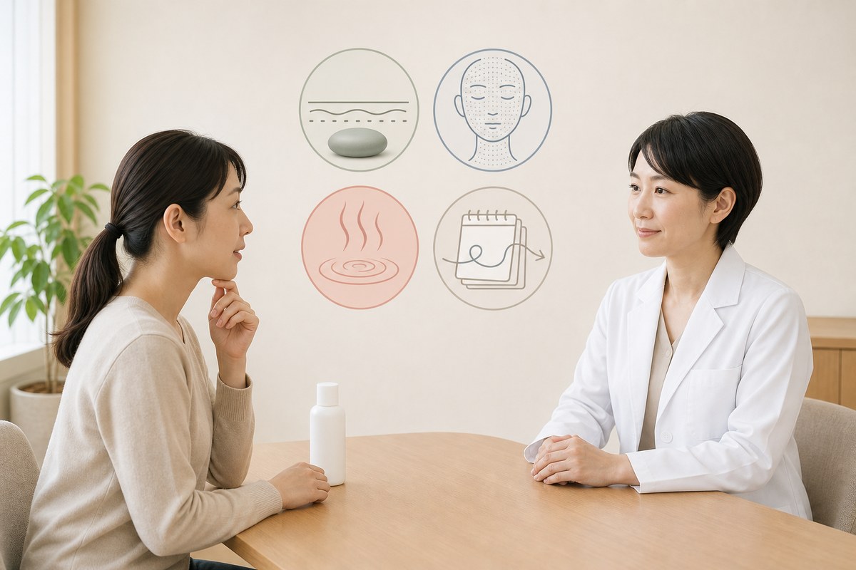 化粧水を替える前に皮膚科への相談を検討する場面