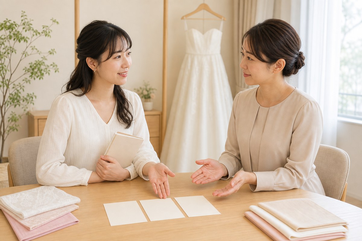 背中ニキビの疑問を相談する花嫁予定の日本人女性